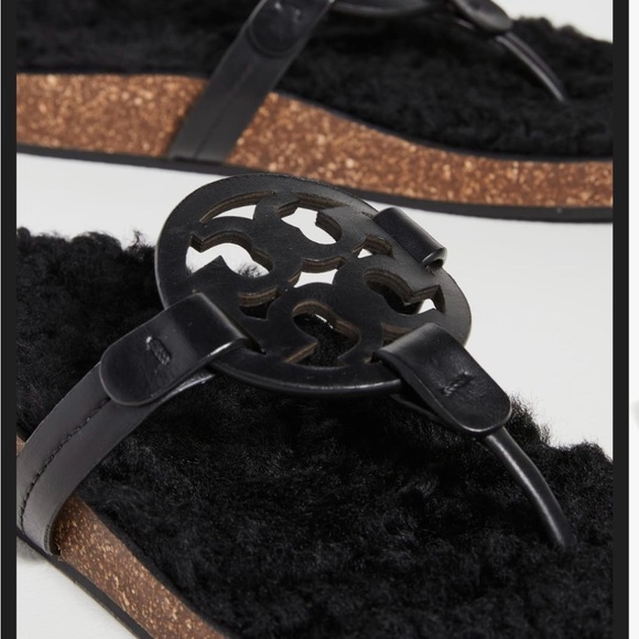 Tory Burch Miller Cloud shearling sandals - Picture 3 of 7